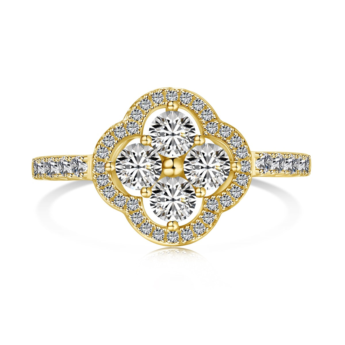 [XXX]Ring mit Kleeblatt-Blumen-Design