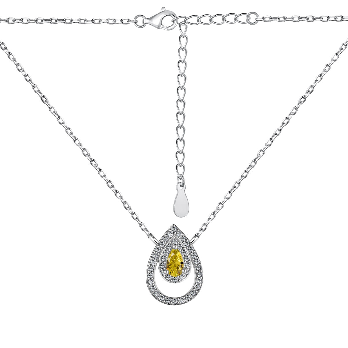 [XXX]Sparkling Pear Cut Necklace