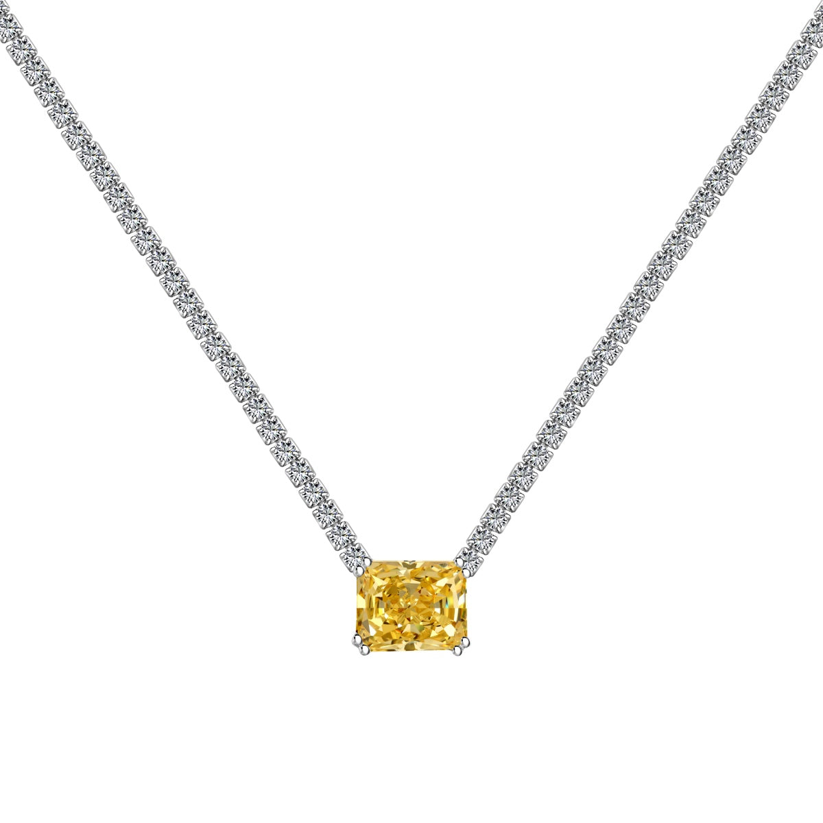 [XXX]4.0 Carat Elegant Radiant Cut Necklace