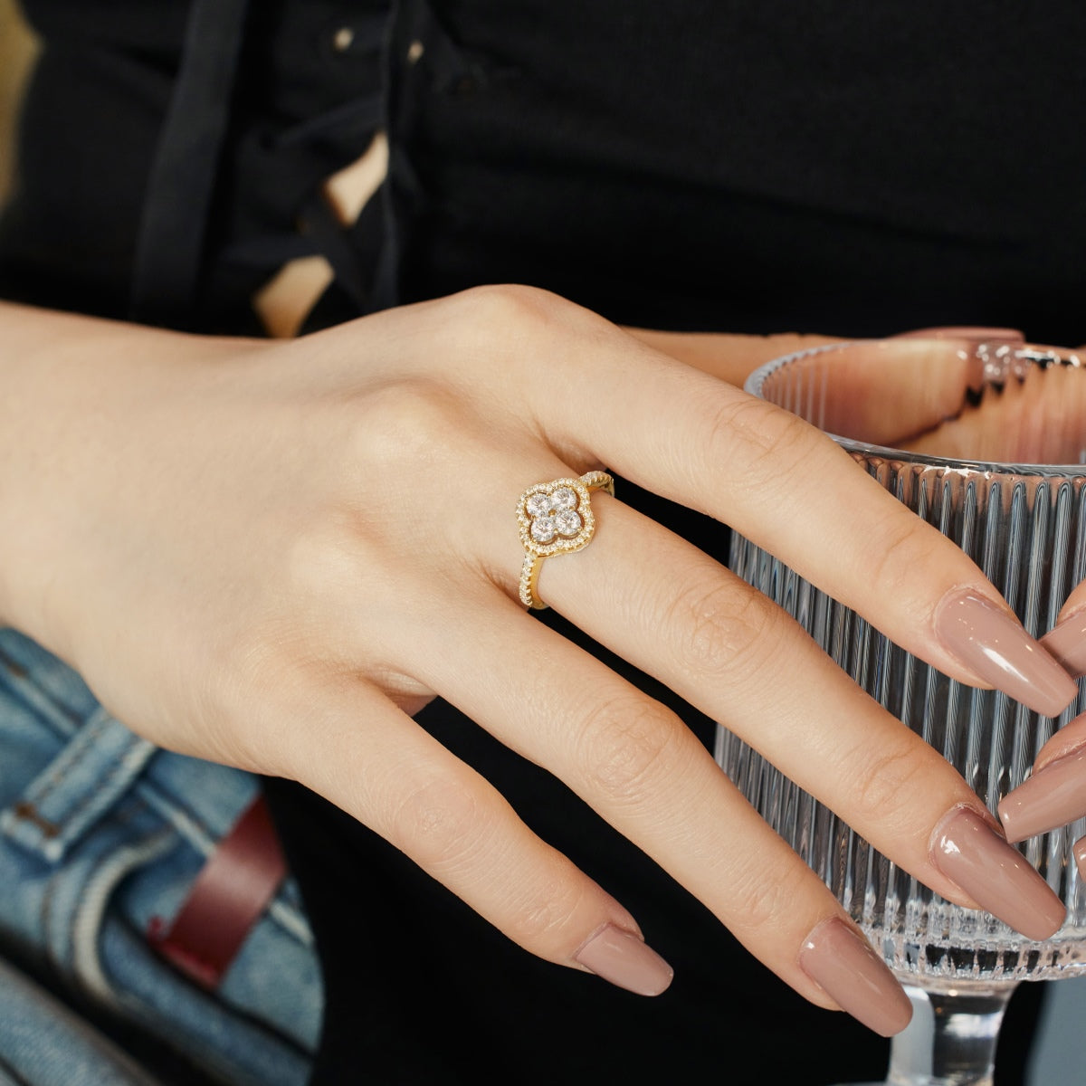 [XXX]Four Leaf Clover Flower Design Ring