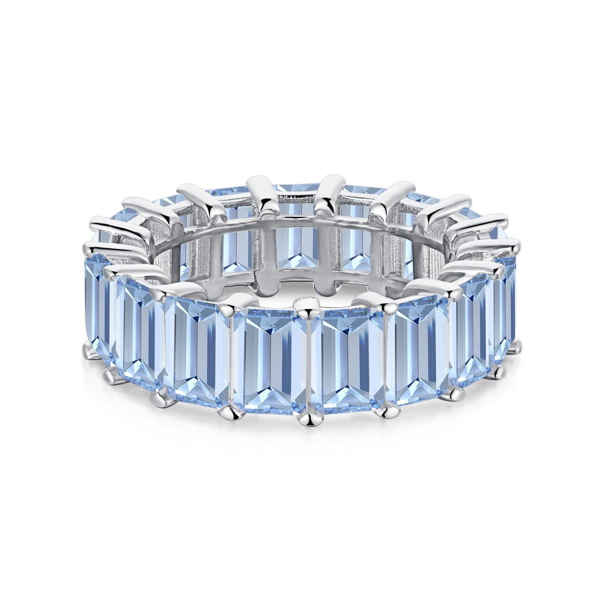 [XXX]0.75 Carat Elegant Emerald Cut Tennis Ring