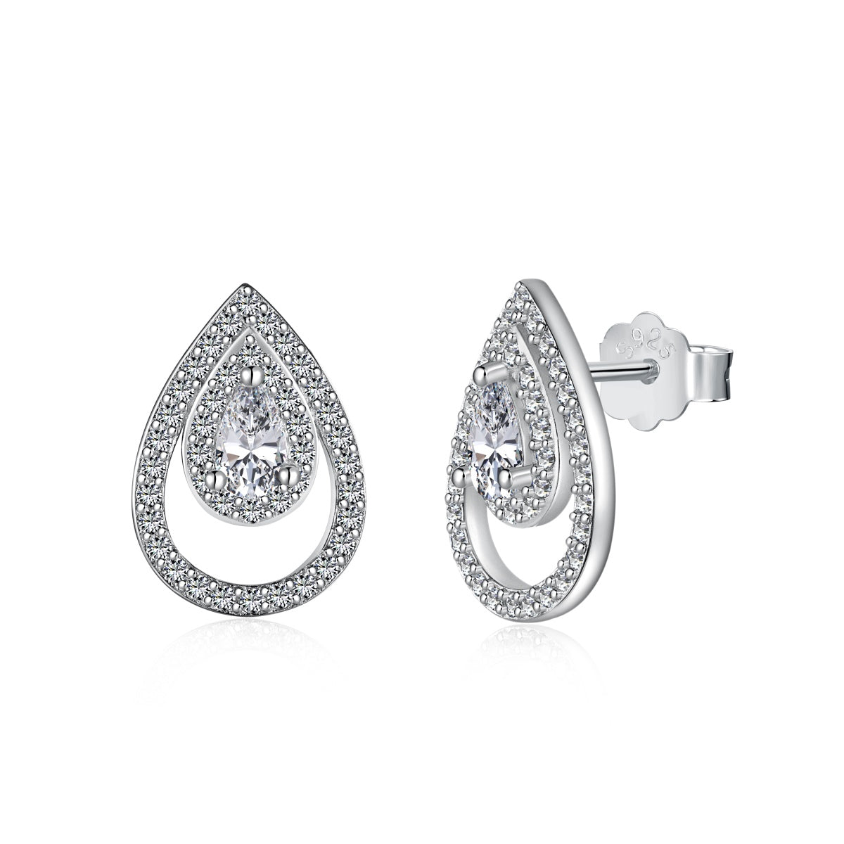 [XXX]Sparkling Delicate Water Drop Shape Daily Earrings