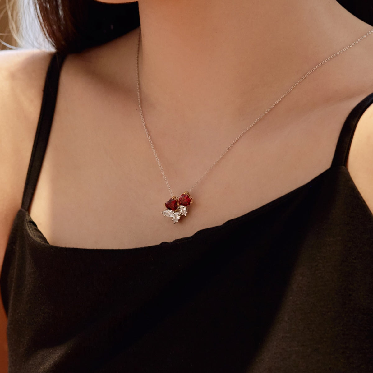 [XXX]Dainty Red Heart Necklace