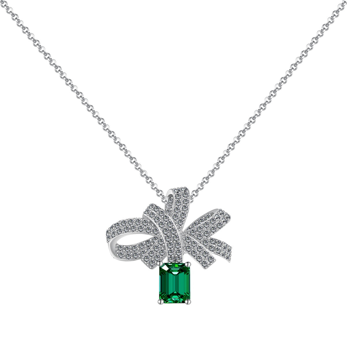 [XXX]Luxurious Flower Shape Emerald Cut Necklace