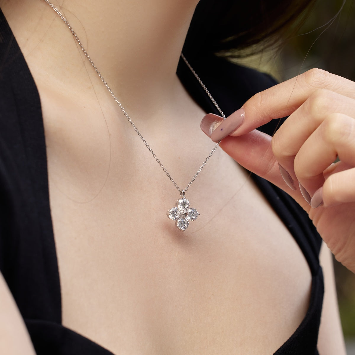 [XXX]Four-Leaf Clover And Eight-Pointed Star Necklace