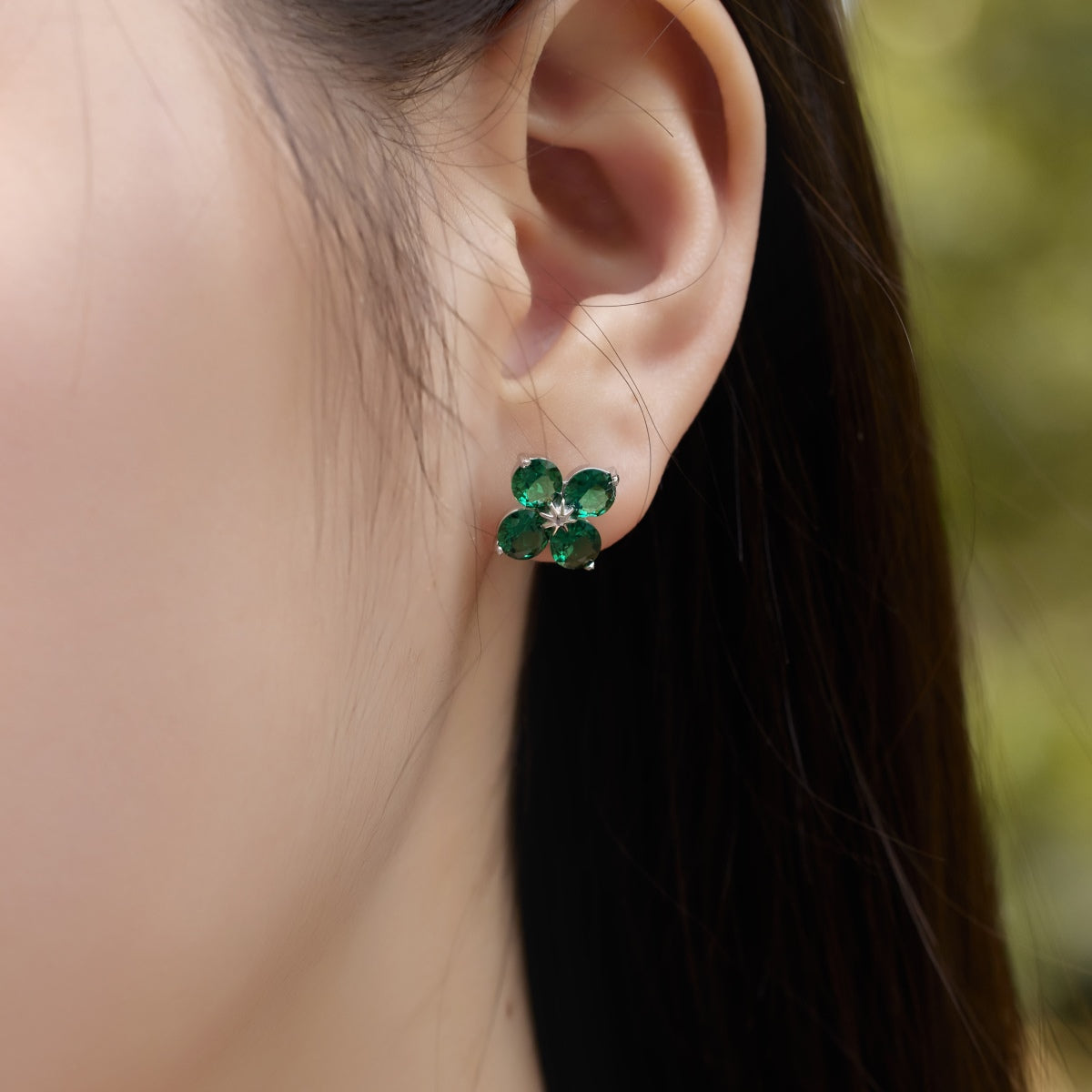 [XXX]Four-Leaf Clover Eight-Pointed Star Earrings