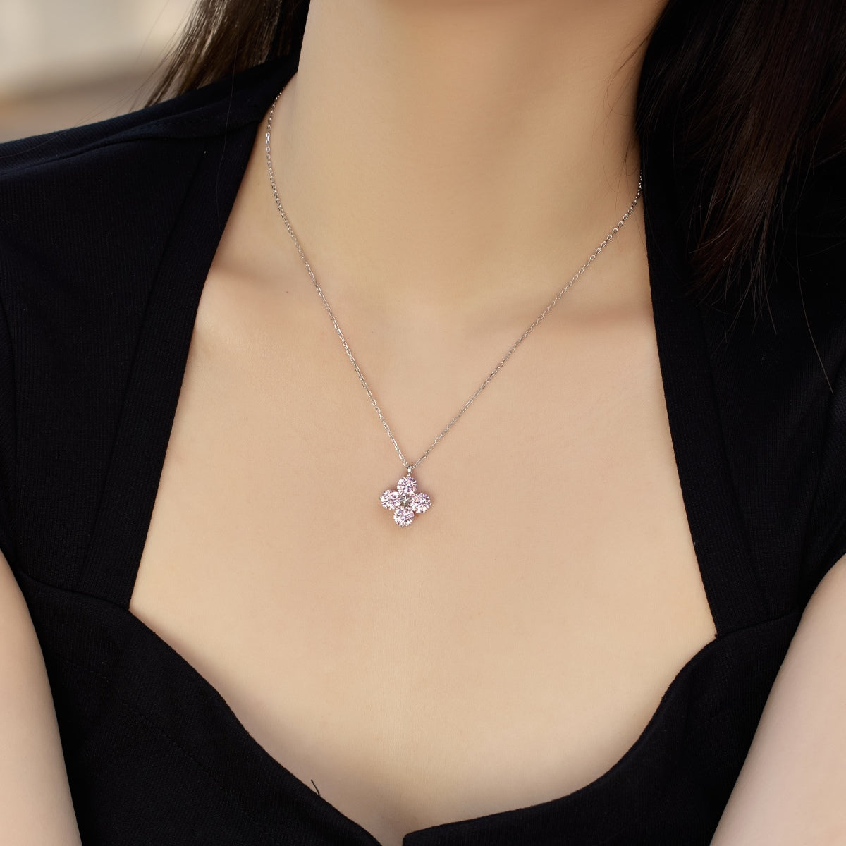 [XXX]Four-Leaf Clover And Eight-Pointed Star Necklace