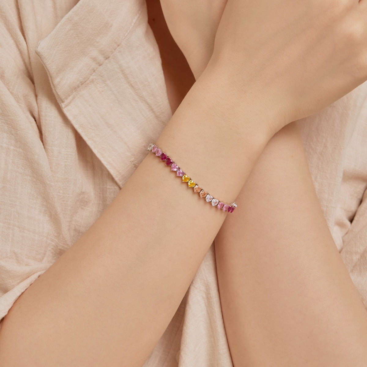 [XXX]Pulsera de lujo con forma de corazón romántico y colorido