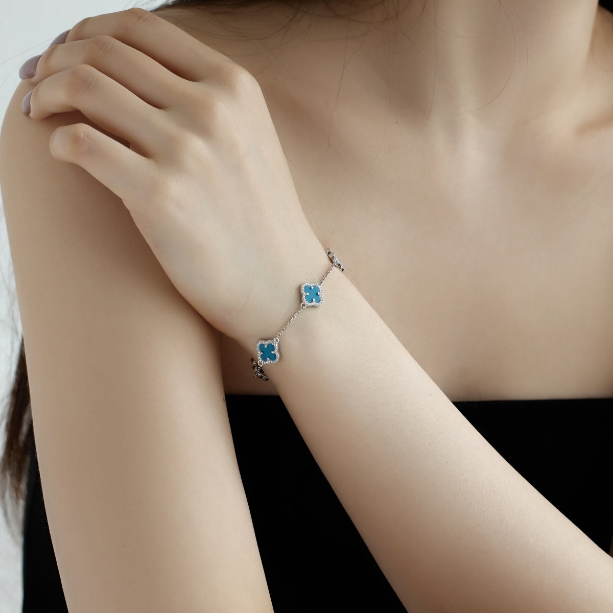 [XXX]Exquisites Armband mit vierblättrigem Kleeblatt