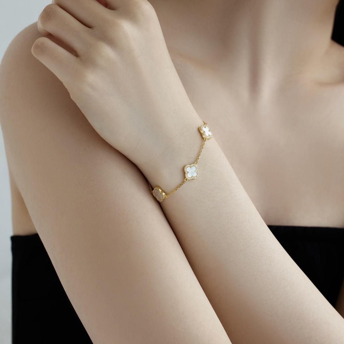 [XXX]Exquisites Armband mit vierblättrigem Kleeblatt