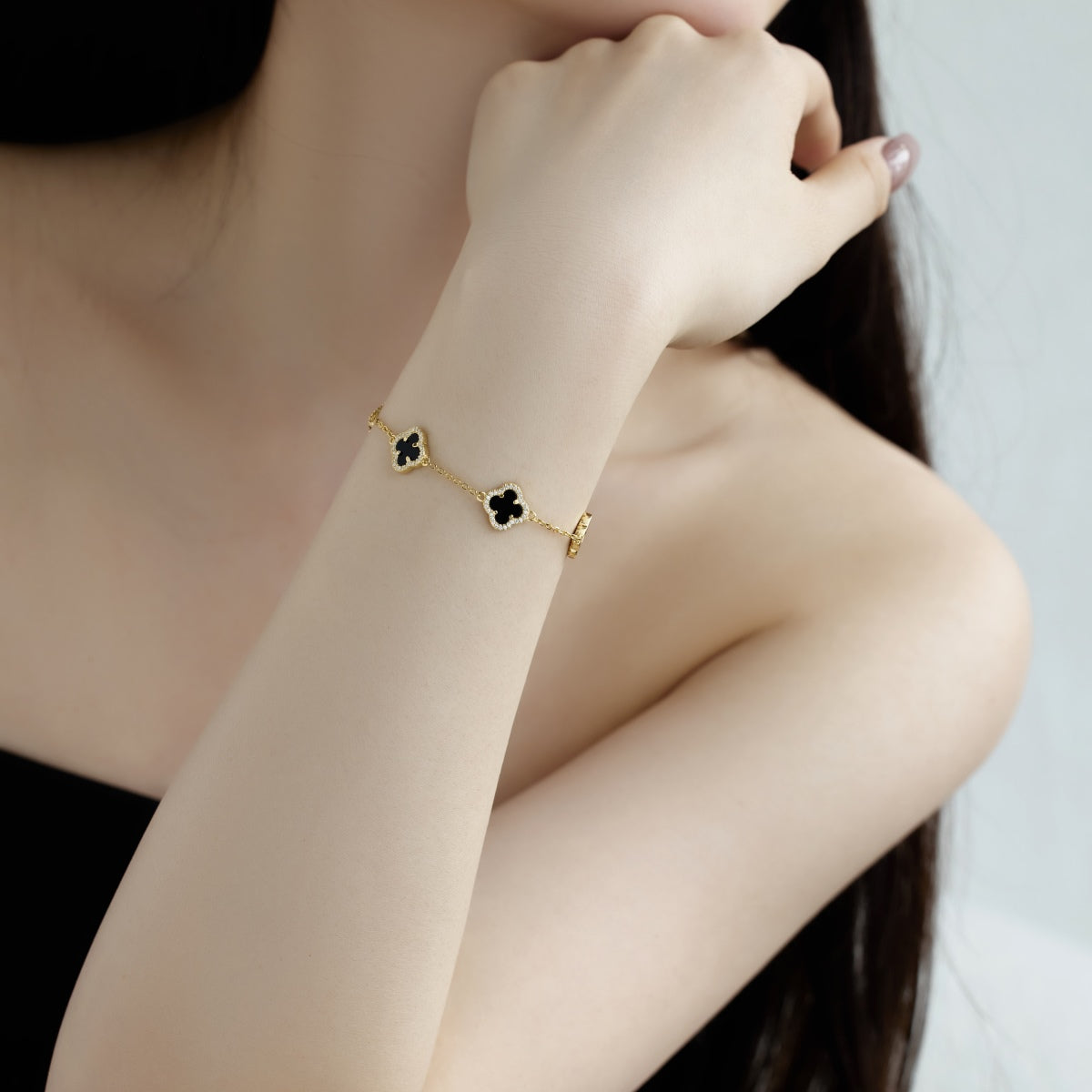 [XXX]Exquisites Armband mit vierblättrigem Kleeblatt