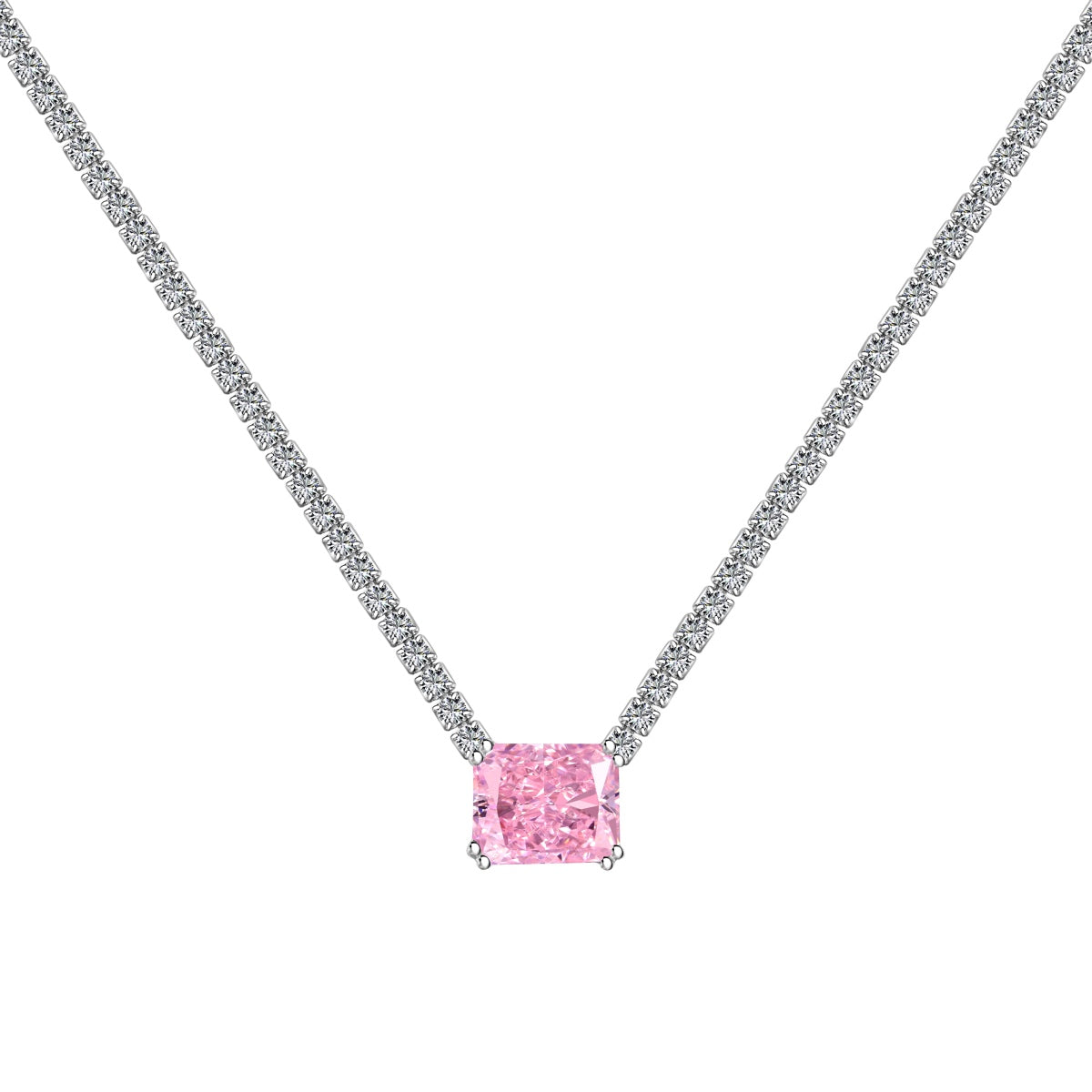 [XXX]4.0 Carat Elegant Radiant Cut Necklace