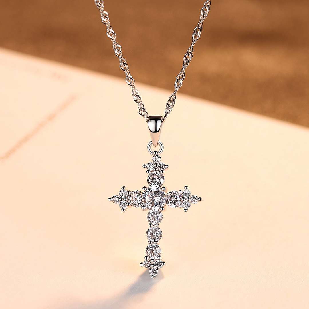 [XXX]Delicate Cross Shape Necklace