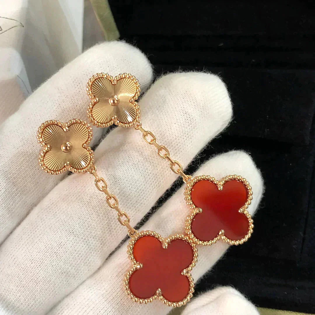 [Victoria Jewelry] PENDIENTES DE CORNALINA LÁSER CON MOTIVO DE TRÉBOL 2