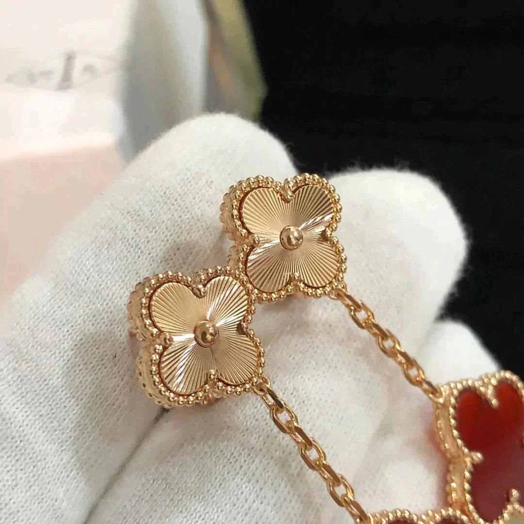 [Victoria Jewelry] PENDIENTES DE CORNALINA LÁSER CON MOTIVO DE TRÉBOL 2