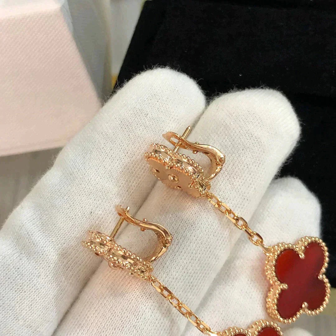 [Victoria Jewelry] PENDIENTES DE CORNALINA LÁSER CON MOTIVO DE TRÉBOL 2