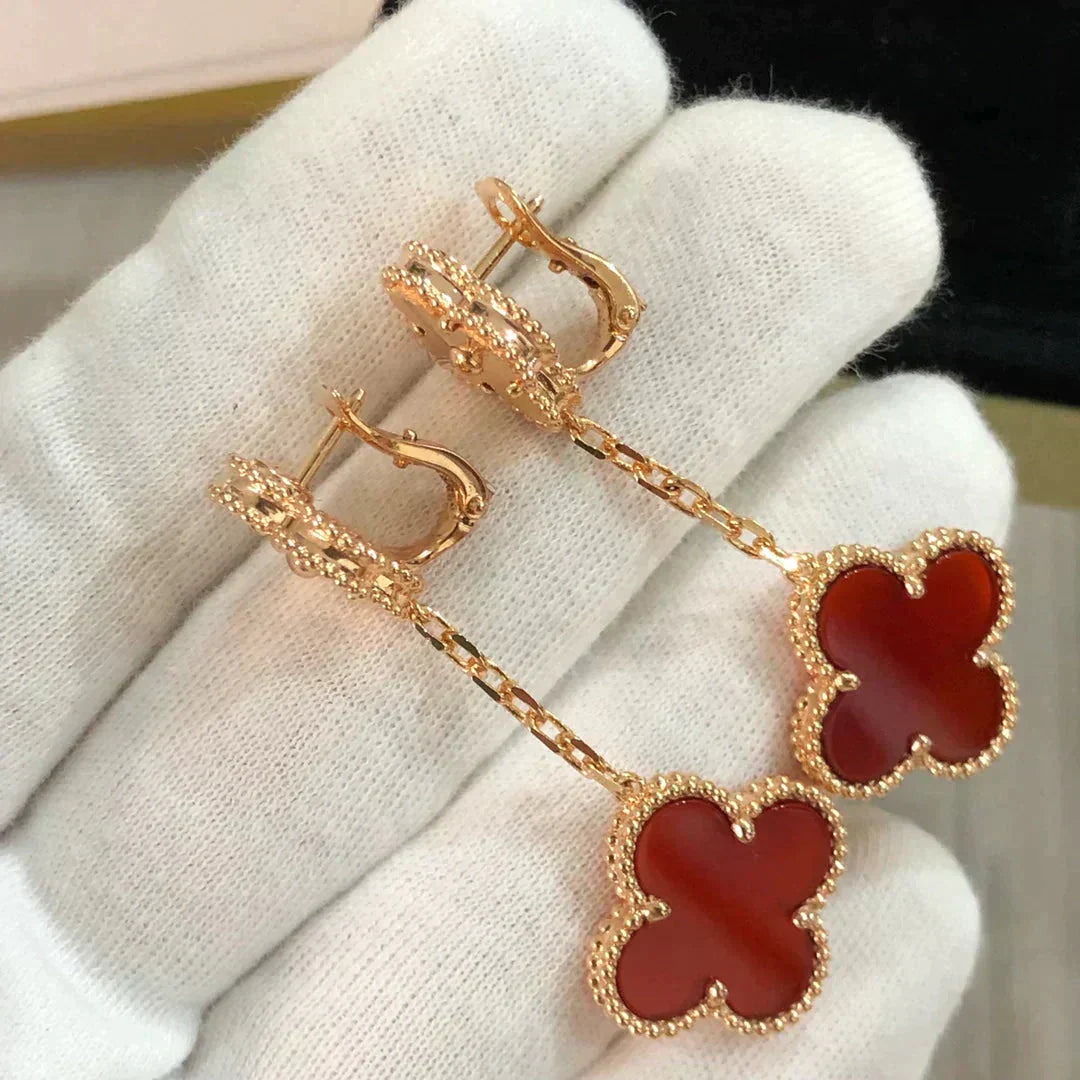 [Victoria Jewelry] PENDIENTES DE CORNALINA LÁSER CON MOTIVO DE TRÉBOL 2