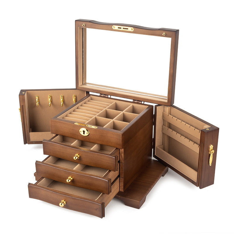 CAJA PARA ALMACENAMIENTO DE JOYAS CAJA PARA JOYAS DE MADERA DE GRAN CAPACIDAD Y MULTICAPAS