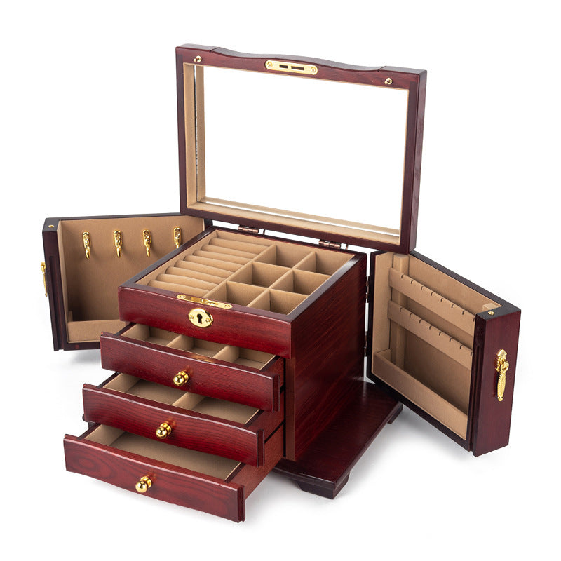 CAJA PARA ALMACENAMIENTO DE JOYAS CAJA PARA JOYAS DE MADERA DE GRAN CAPACIDAD Y MULTICAPAS