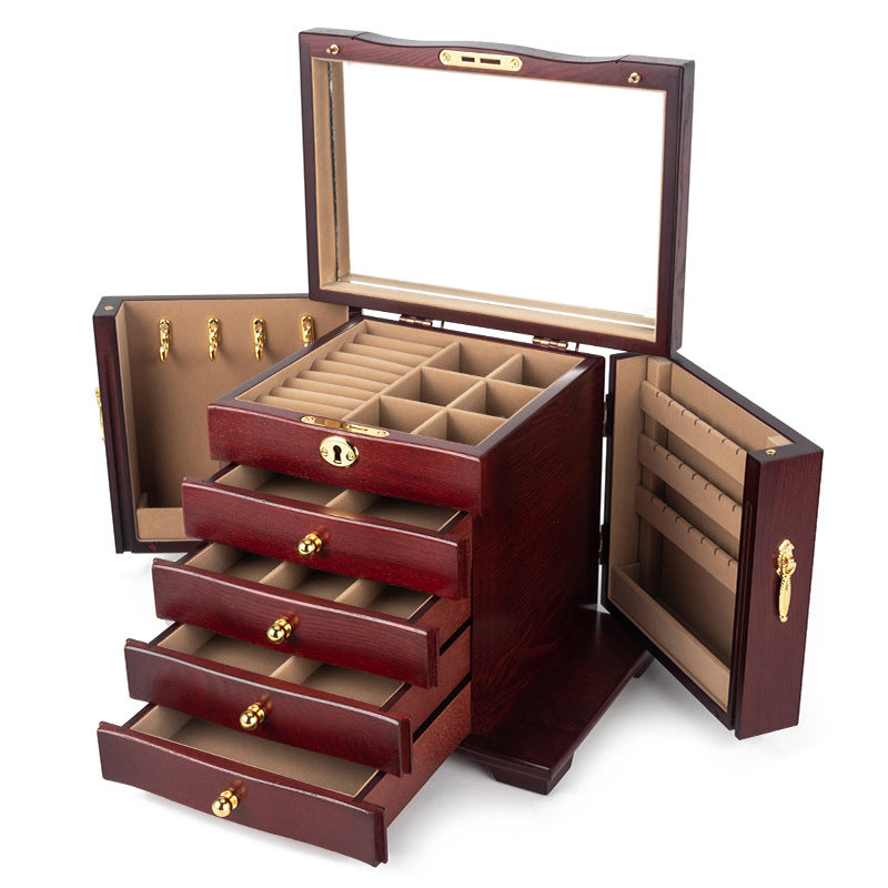 CAJA PARA ALMACENAMIENTO DE JOYAS CAJA PARA JOYAS DE MADERA DE GRAN CAPACIDAD Y MULTICAPAS