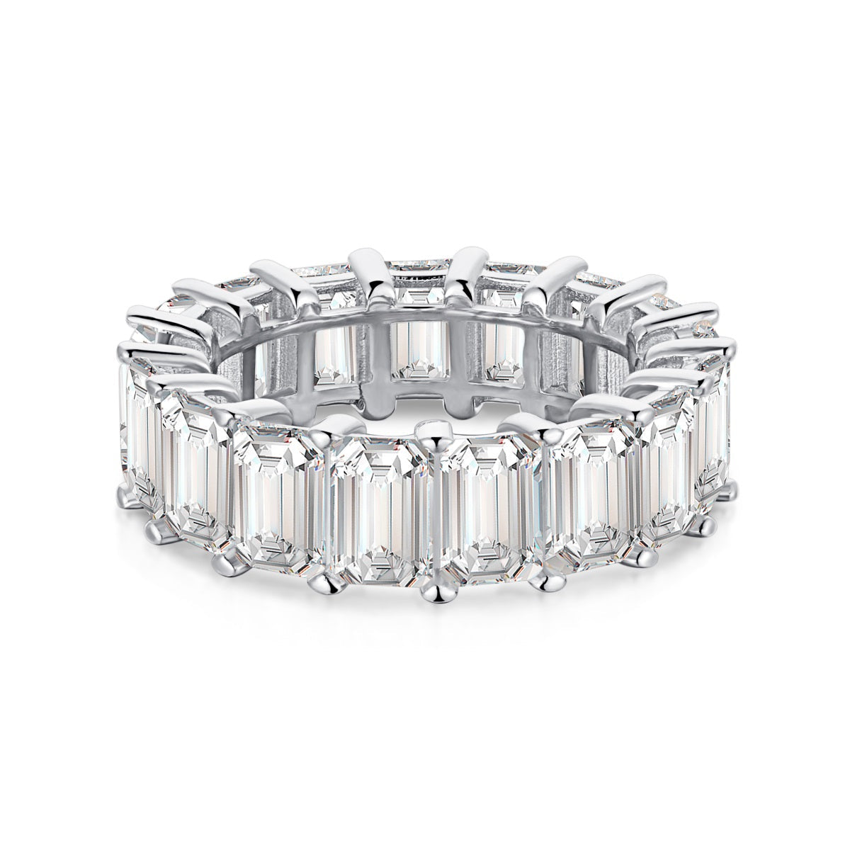 [XXX]0.75 Carat Elegant Emerald Cut Tennis Ring