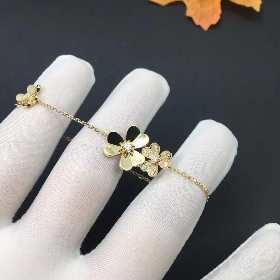 [Joyería Victoria]PULSERA FRIVOLE ORO 5 FLORES