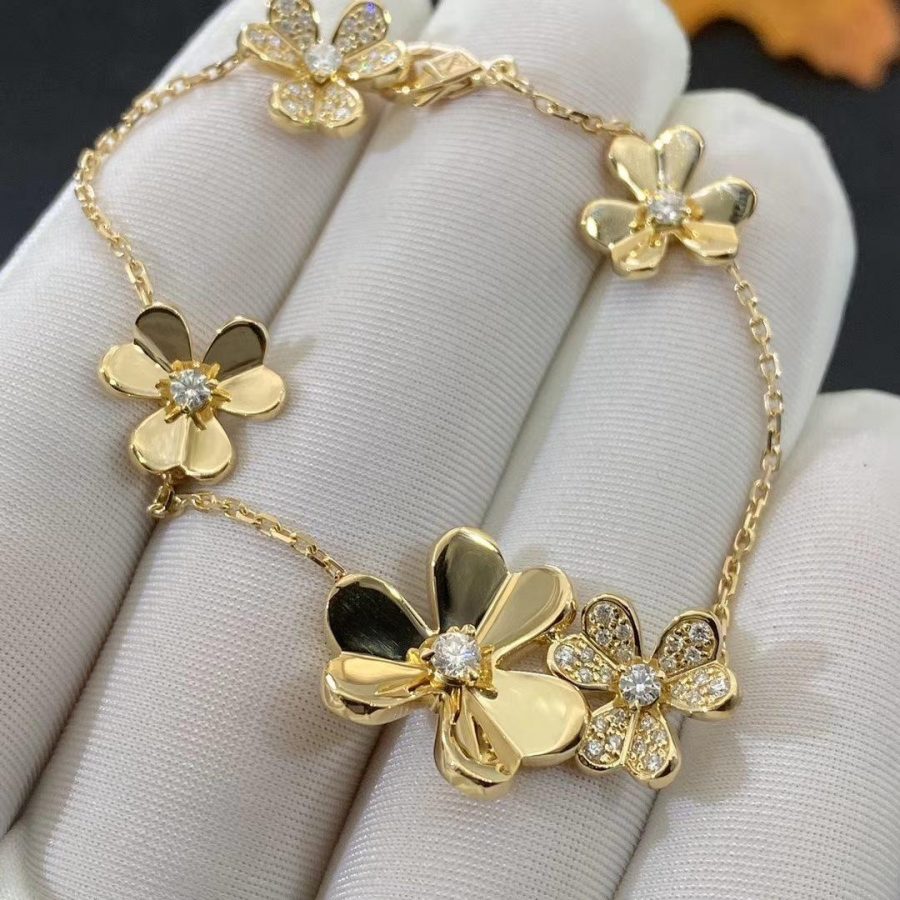 [Joyería Victoria]PULSERA FRIVOLE ORO 5 FLORES